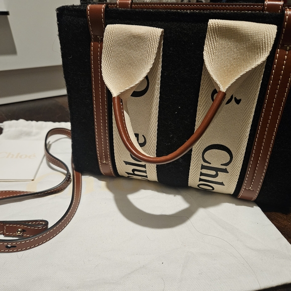 Chloe Black and Cream Tote Bag - Picture 1 of 3